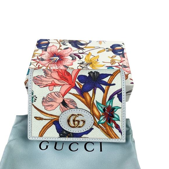 NIB Gucci Wallet Flora GG Marmont Canvas - Picture 1 of 10